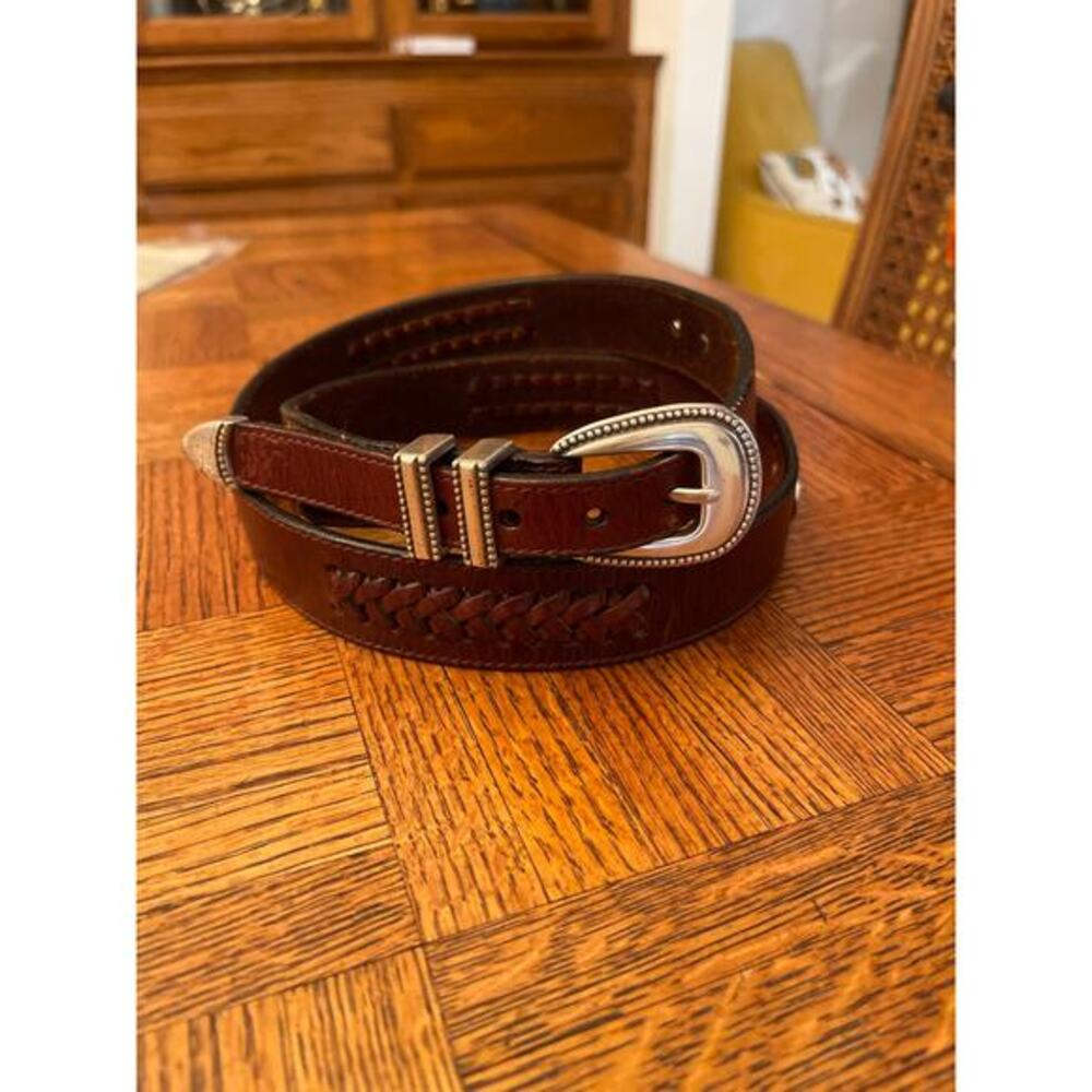 Latigo Western boho leather conch belt size 42